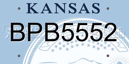 BPB5552 Kansas License Plate