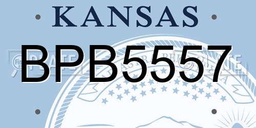 BPB5557 Kansas License Plate
