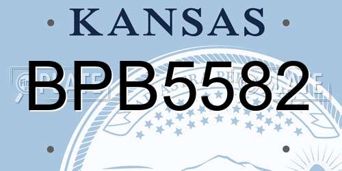 BPB5582 Kansas License Plate