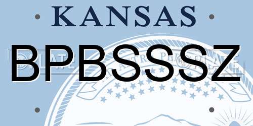 BPBSSSZ Kansas License Plate