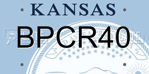 BPCR40 Kansas License Plate