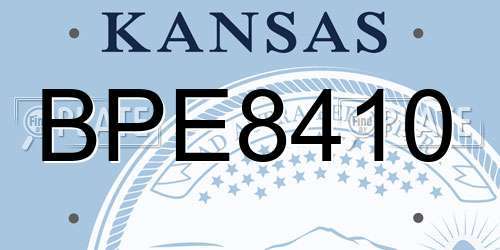 BPE8410 Kansas License Plate