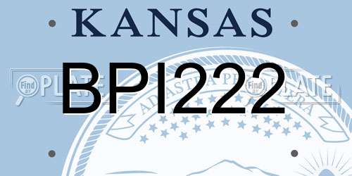 BPI222 Kansas License Plate
