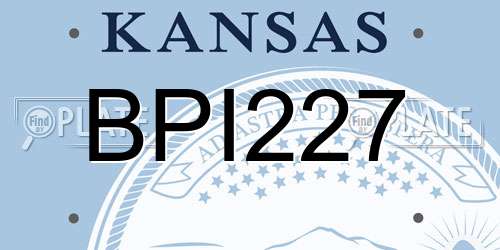 BPI227 Kansas License Plate