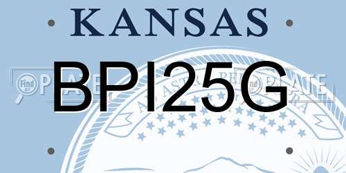 BPI25G Kansas License Plate