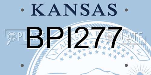 BPI277 Kansas License Plate