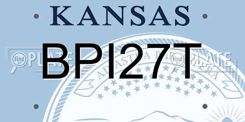 BPI27T Kansas License Plate