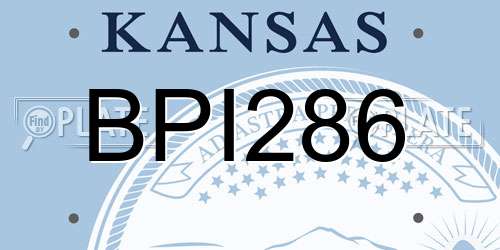 BPI286 Kansas License Plate