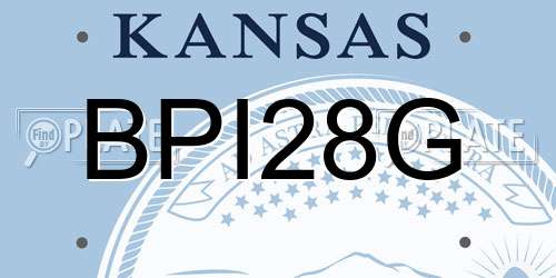 BPI28G Kansas License Plate