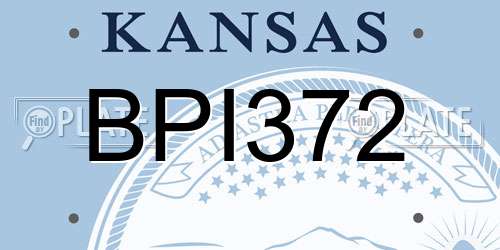 BPI372 Kansas License Plate
