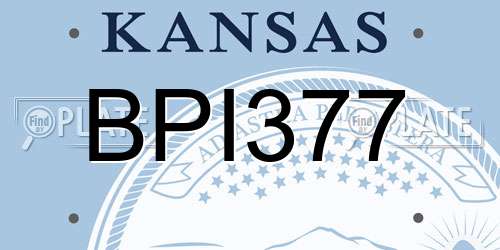 BPI377 Kansas License Plate