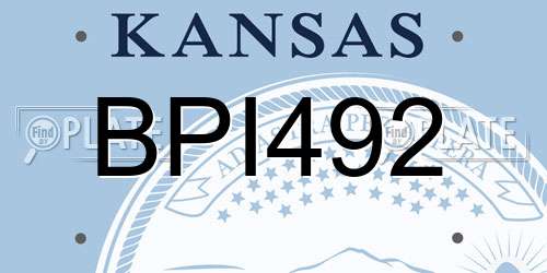 BPI492 Kansas License Plate