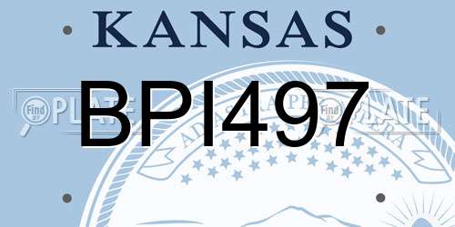 BPI497 Kansas License Plate