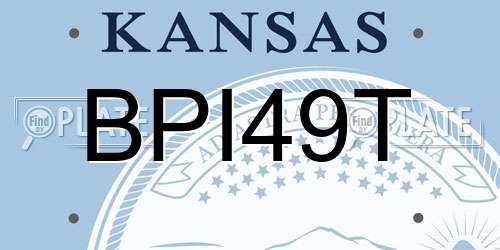 BPI49T Kansas License Plate