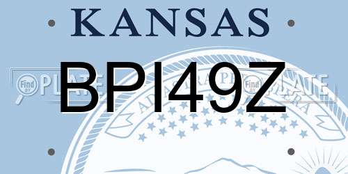 BPI49Z Kansas License Plate