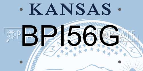 BPI56G Kansas License Plate