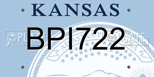 BPI722 Kansas License Plate