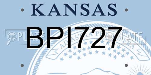 BPI727 Kansas License Plate