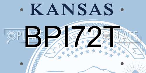 BPI72T Kansas License Plate