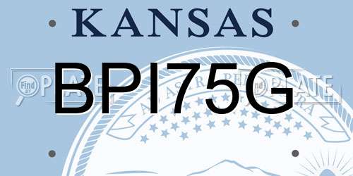 BPI75G Kansas License Plate