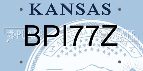 BPI77Z Kansas License Plate