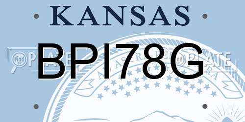 BPI78G Kansas License Plate