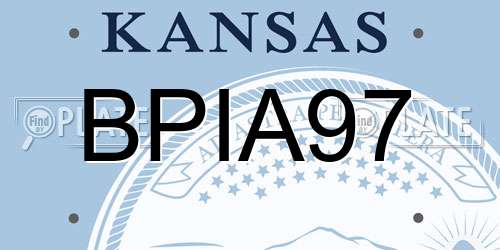 BPIA97 Kansas License Plate