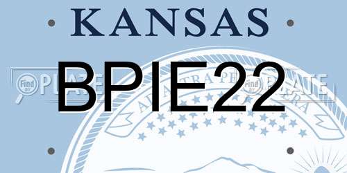 BPIE22 Kansas License Plate