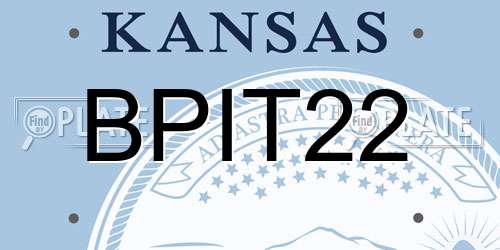 BPIT22 Kansas License Plate