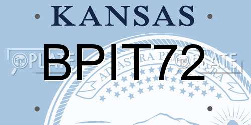 BPIT72 Kansas License Plate