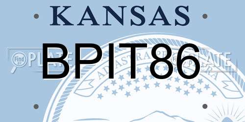 BPIT86 Kansas License Plate