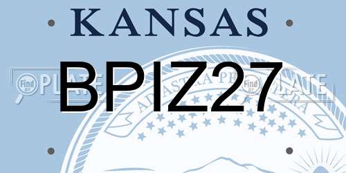 BPIZ27 Kansas License Plate