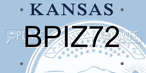 BPIZ72 Kansas License Plate