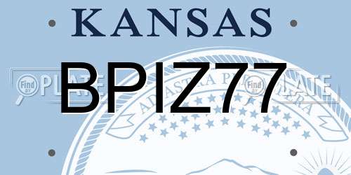 BPIZ77 Kansas License Plate