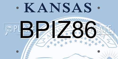 BPIZ86 Kansas License Plate
