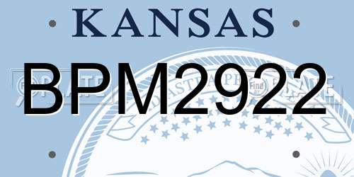 BPM2922 Kansas License Plate