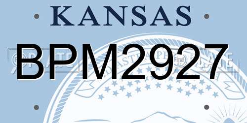 BPM2927 Kansas License Plate