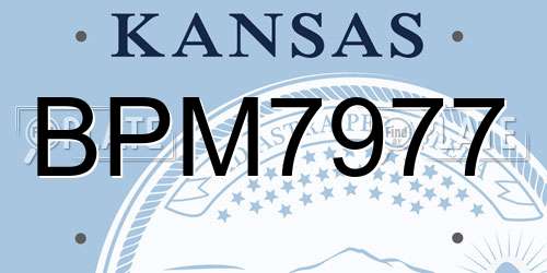 BPM7977 Kansas License Plate