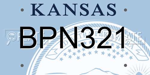 BPN321 Kansas License Plate
