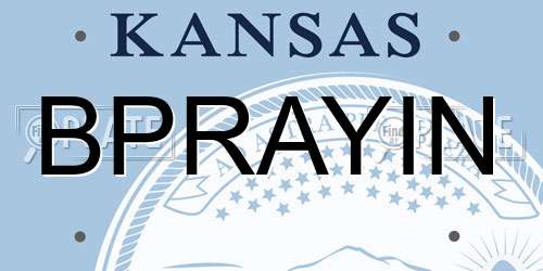 BPRAYIN Kansas License Plate
