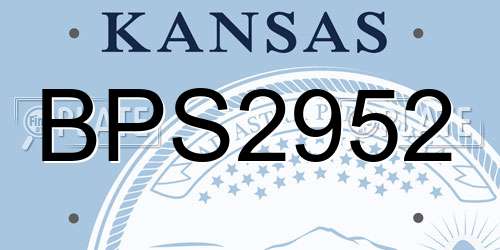 BPS2952 Kansas License Plate