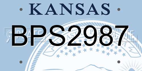 BPS2987 Kansas License Plate