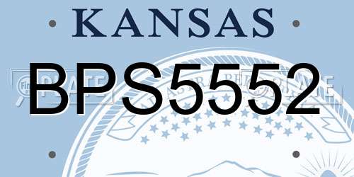 BPS5552 Kansas License Plate