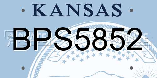 BPS5852 Kansas License Plate