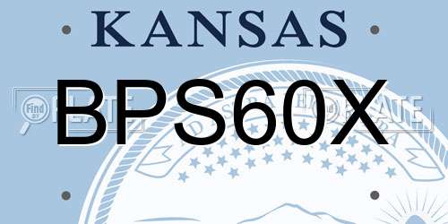 BPS60X Kansas License Plate