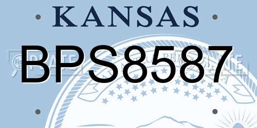 BPS8587 Kansas License Plate