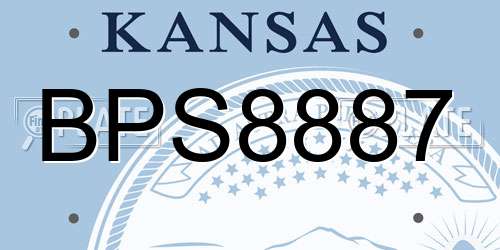 BPS8887 Kansas License Plate
