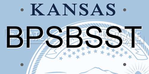 BPSBSST Kansas License Plate