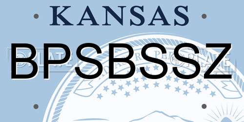 BPSBSSZ Kansas License Plate