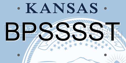 BPSSSST Kansas License Plate